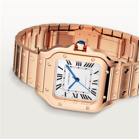 cartier santos rose gold diamonds|cartier santos bezel.